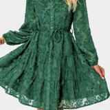 Vestido Camisa Soreia con Mangas Largas Texturizadas
