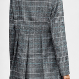 Calico Blazer Peplum a Cuadros con Solapa de Muesca