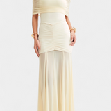 Vestido Maxi Alodia con Capa de Malla