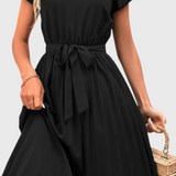 Vestido Midi Elegante Luxie en Tejido Ligero con Corte Fluido