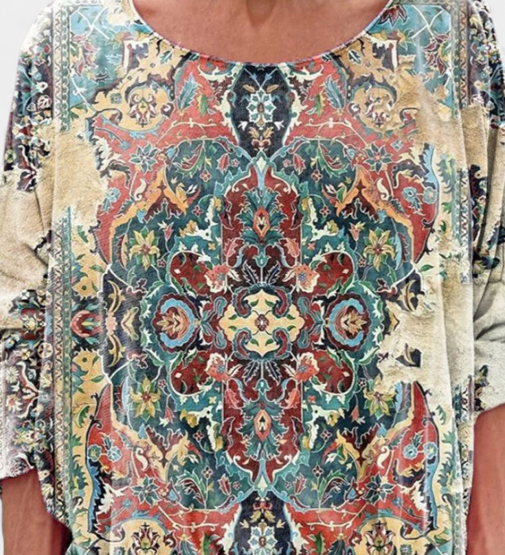 Blusa Oversized Omari con Estampado Bohemio Retro