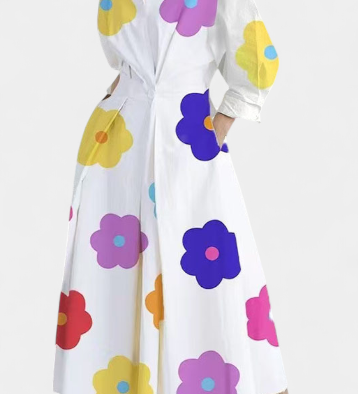 Vestido Maxi de Manga Larga Miriam Retro