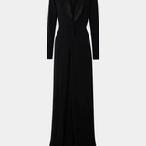 Vestido Maxi Ajustado de Cuello en V Profundo Talara