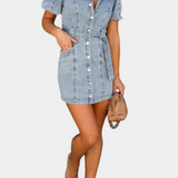 Vestido Mini de Denim Lavado Orlena