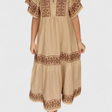 Vestido Maxi Boho Allona con Escote en V y Corte Relajado