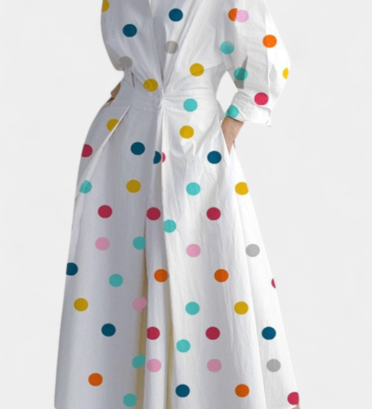 Vestido Maxi de Manga Larga Miriam Retro