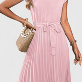 Vestido Midi Elegante Luxie en Tejido Ligero con Corte Fluido