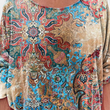 Blusa Oversized Omari con Estampado Bohemio Retro