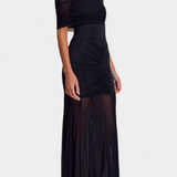 Vestido Maxi Alodia con Capa de Malla