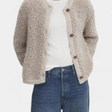 Chenda Cardigan Corto de Textura Peluche