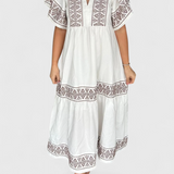 Vestido Maxi Boho Allona con Escote en V y Corte Relajado