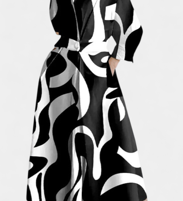 Vestido Maxi de Manga Larga Miriam Retro
