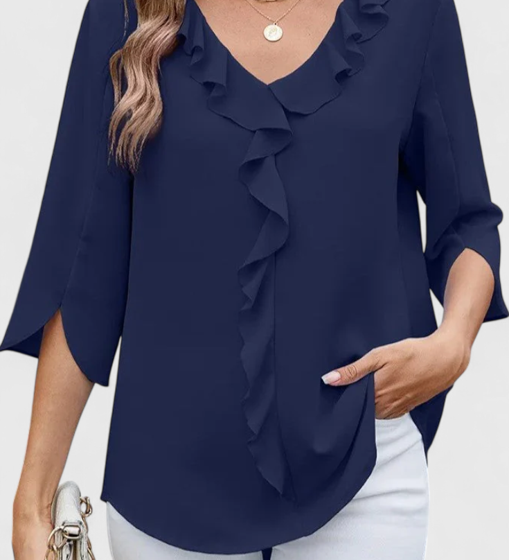 Blusa Casual Annemiek con Corte Suelto y Estilo Sofisticado