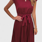 Vestido Midi Elegante Luxie en Tejido Ligero con Corte Fluido
