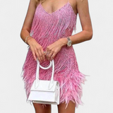 Vestido Mini Plumas Sheril