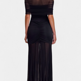 Vestido Maxi Alodia con Capa de Malla