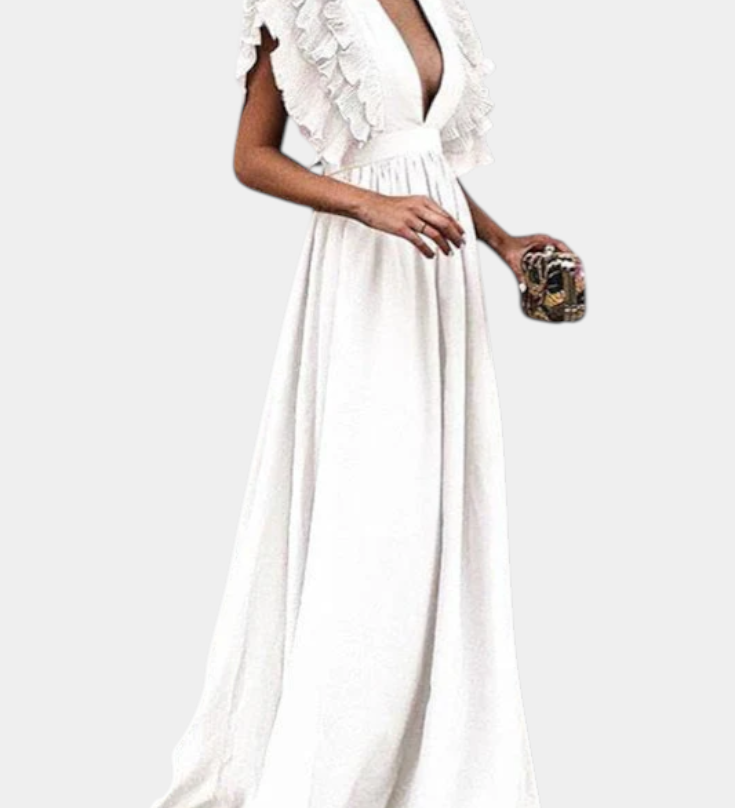 Vestido Maxi Elegante Lucera con Mangas Acampanadas