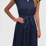 Vestido Midi Elegante Luxie en Tejido Ligero con Corte Fluido