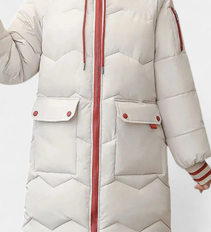 Belle Abrigo de Invierno con Cremallera y Capucha