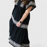 Vestido Maxi Boho Allona con Escote en V y Corte Relajado