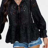 Top Bohemio Kayden de Encaje con Corte Fluido