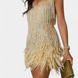 Vestido Mini Plumas Sheril