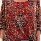 Blusa Oversized Omari con Estampado Bohemio Retro