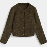 Chenda Cardigan Corto de Textura Peluche