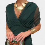 Magda™ | Vestido largo floral con escote en V