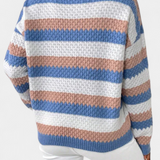 Kristen™ | Jersey Oversized de Cuello Redondo a Rayas