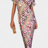 Vestido Triana con Estampado Abstracto y Escote en V