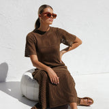 Ana™ | Vestido maxi de crochet elegante