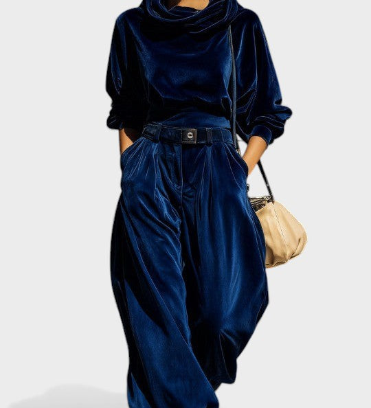Carla™ | Conjunto de terciopelo con pantalones amplios