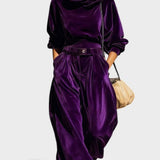 Carla™ | Conjunto de terciopelo con pantalones amplios