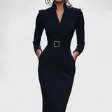 Rafaela™ | Vestido elegante con cuello y cinturón