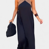 Vestido Edith con Cuello Cruzado y Espalda Abierta
