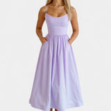 Vestido Midi Marvelle Sin Mangas en Tejido Ligero