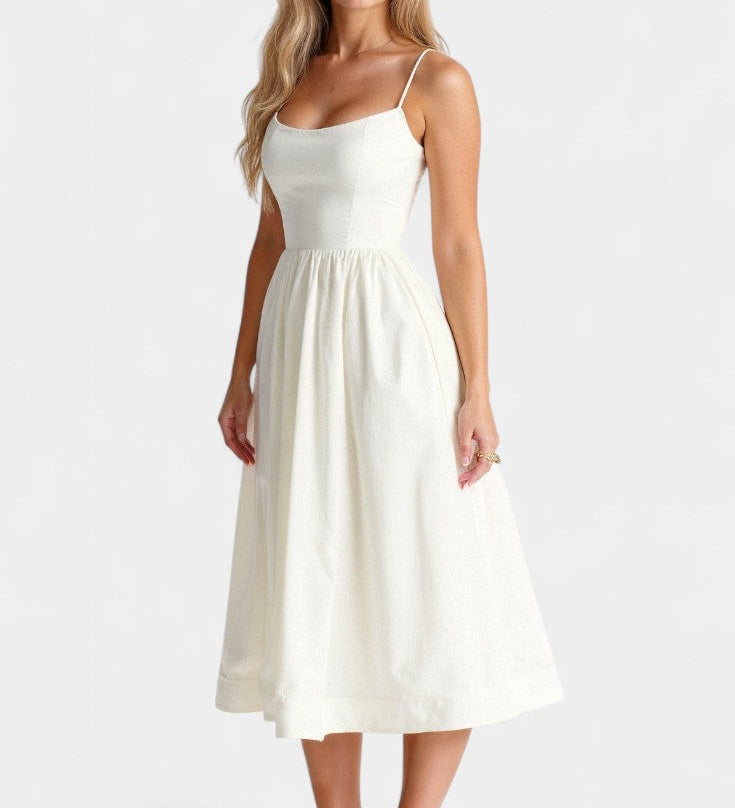 Vestido Midi Marvelle Sin Mangas en Tejido Ligero