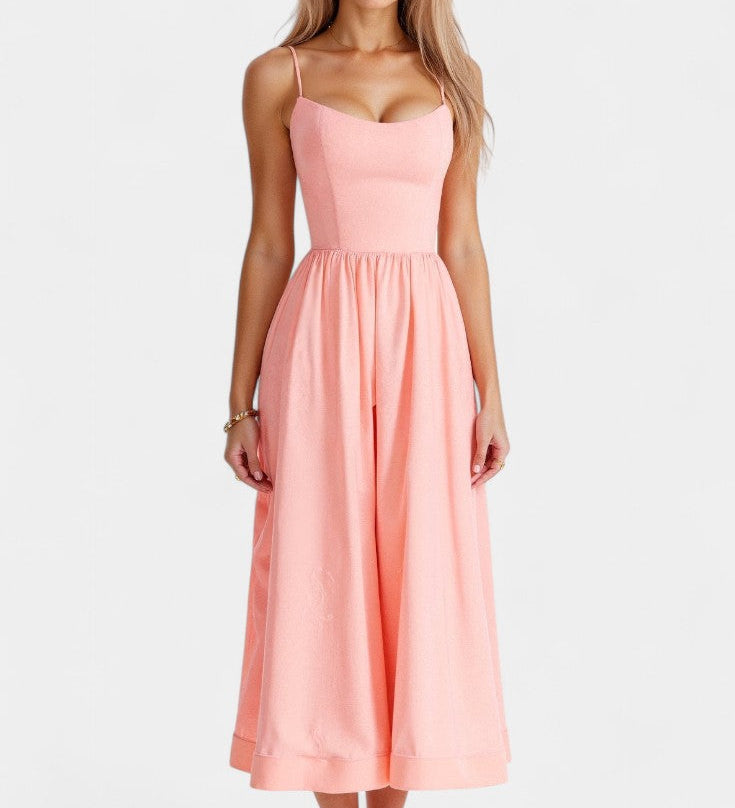 Vestido Midi Marvelle Sin Mangas en Tejido Ligero