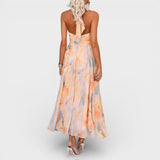 Aitana™ | Vestido halter de verano acuarela