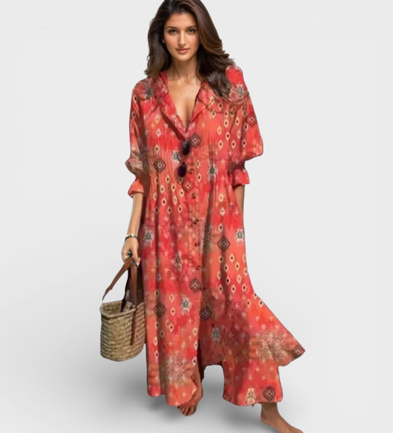 Lidia™ | Vestido maxi boho fluido