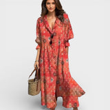 Lidia™ | Vestido maxi boho fluido