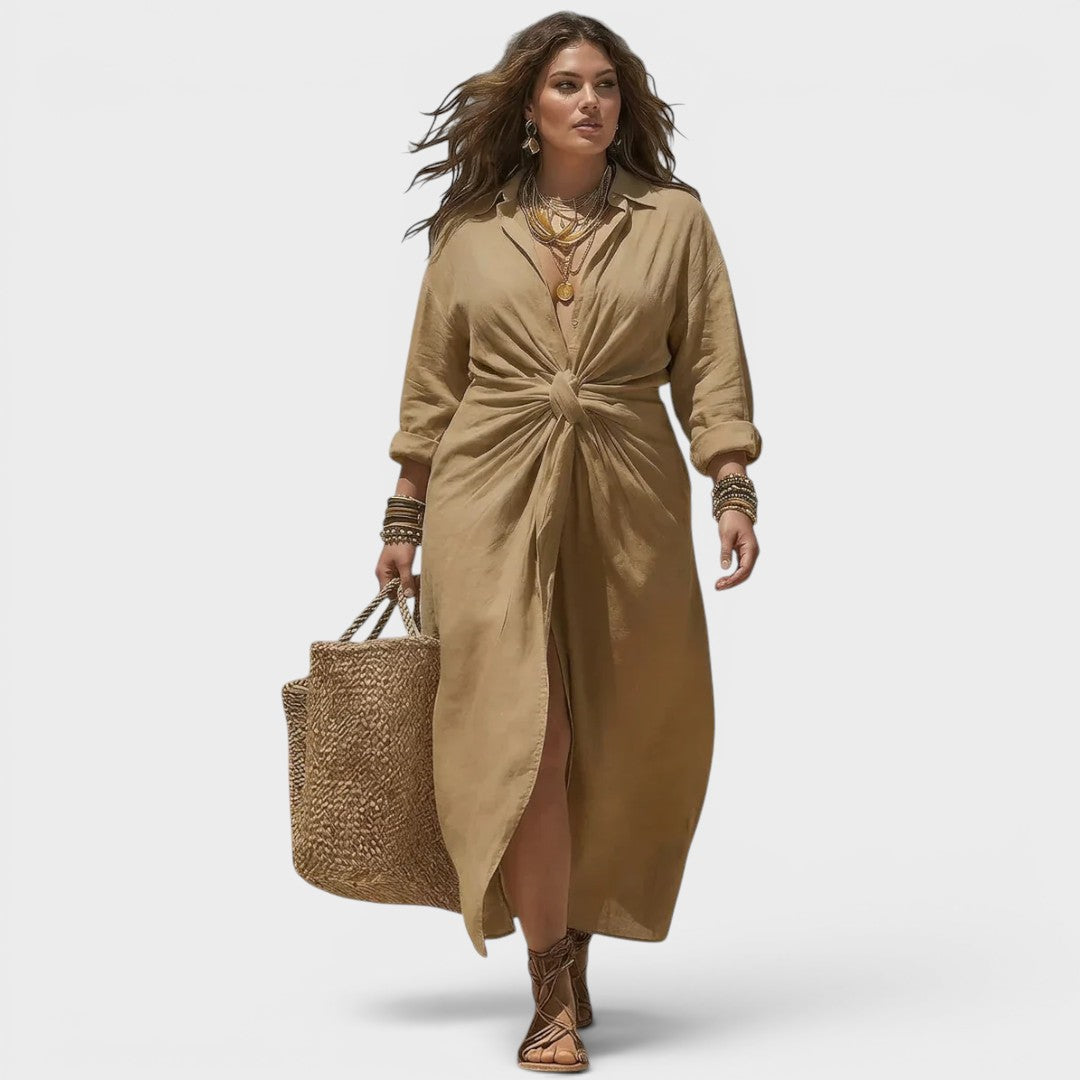 Vega™ | Vestido maxi elegante con nudo