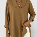 Alicia™ | Blusa vaquera retro con cuello chal