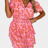 Vestido de Flores con Volantes Kimberly y Escote en V