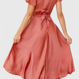 Vestido Elegante Franzi con Escote en V