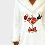 Eulalia™ | Vestido navideño con cuello de pelo